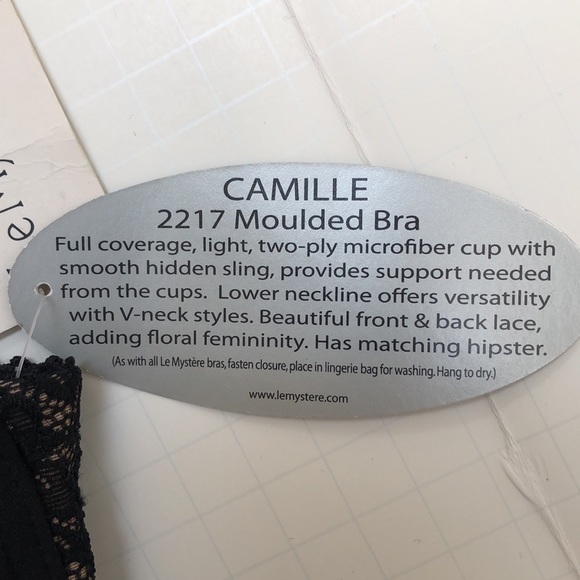 Le Mystere - Black lacy bra 34D - New With Tags - Picture 4 of 16